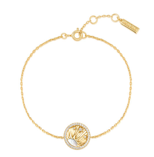  Sunshine Chaser - Zilver / 14kt GP - Zirkonia - 18,5cm
